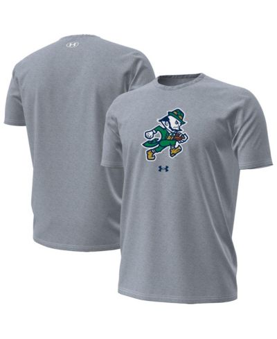 Under Armour Men's Gray Notre Dame Fighting Irish Leprechaun Performance T-Shirt