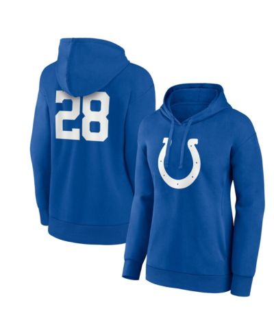 Fanatics Women's Jonathan Taylor Royal Indianapolis Colts Player Icon Name & Number V-Neck Pullover Hoodie