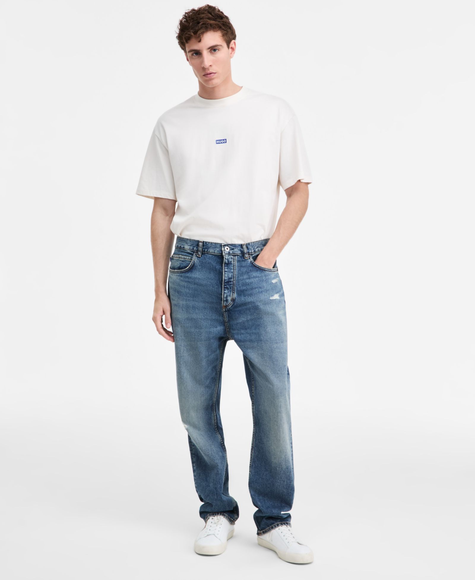 Hugo by Hugo Boss Men's Nate Distressed Regular-Fit Jeans