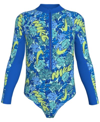 Nike Girls' 4-6X Doodle Floral Long-Sleeve Swimsuit