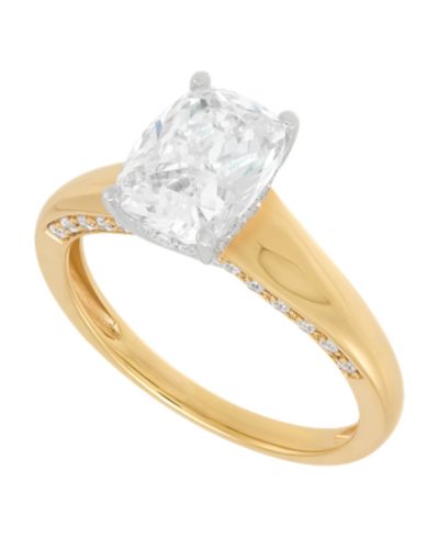 IGI Certified Lab Grown Cushion-Cut Diamond Ring (2-1/4 ct. t.w.) in 14k Yellow and White Gold