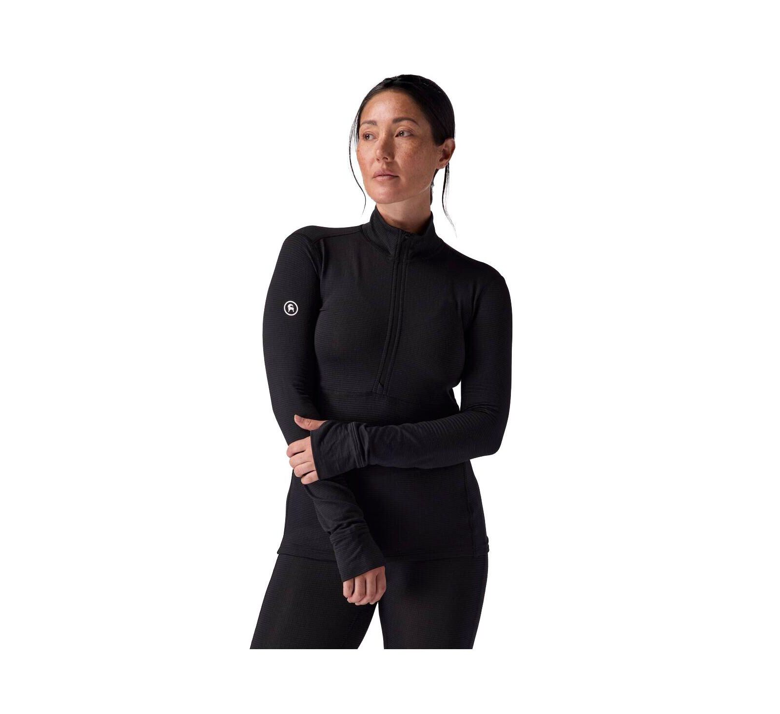 Женский верх Backcountry Pines Microgrid Ultra-Lt Baselayer 1/4-Zip Lightweight Long Underwear