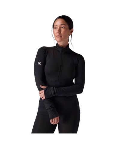 Женский верх Backcountry Pines Microgrid Ultra-Lt Baselayer 1/4-Zip Lightweight Long Underwear