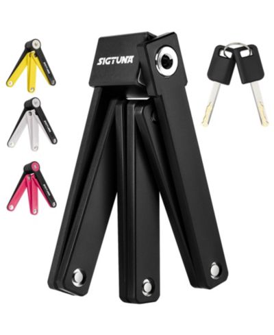 SIGTUNA Folding Bike Lock Heavy Duty Bicycle Lock with Mount and Anti Scratch