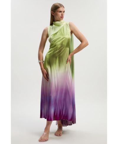 Женское миди-платье Karen Millen Ombre Satin Cape