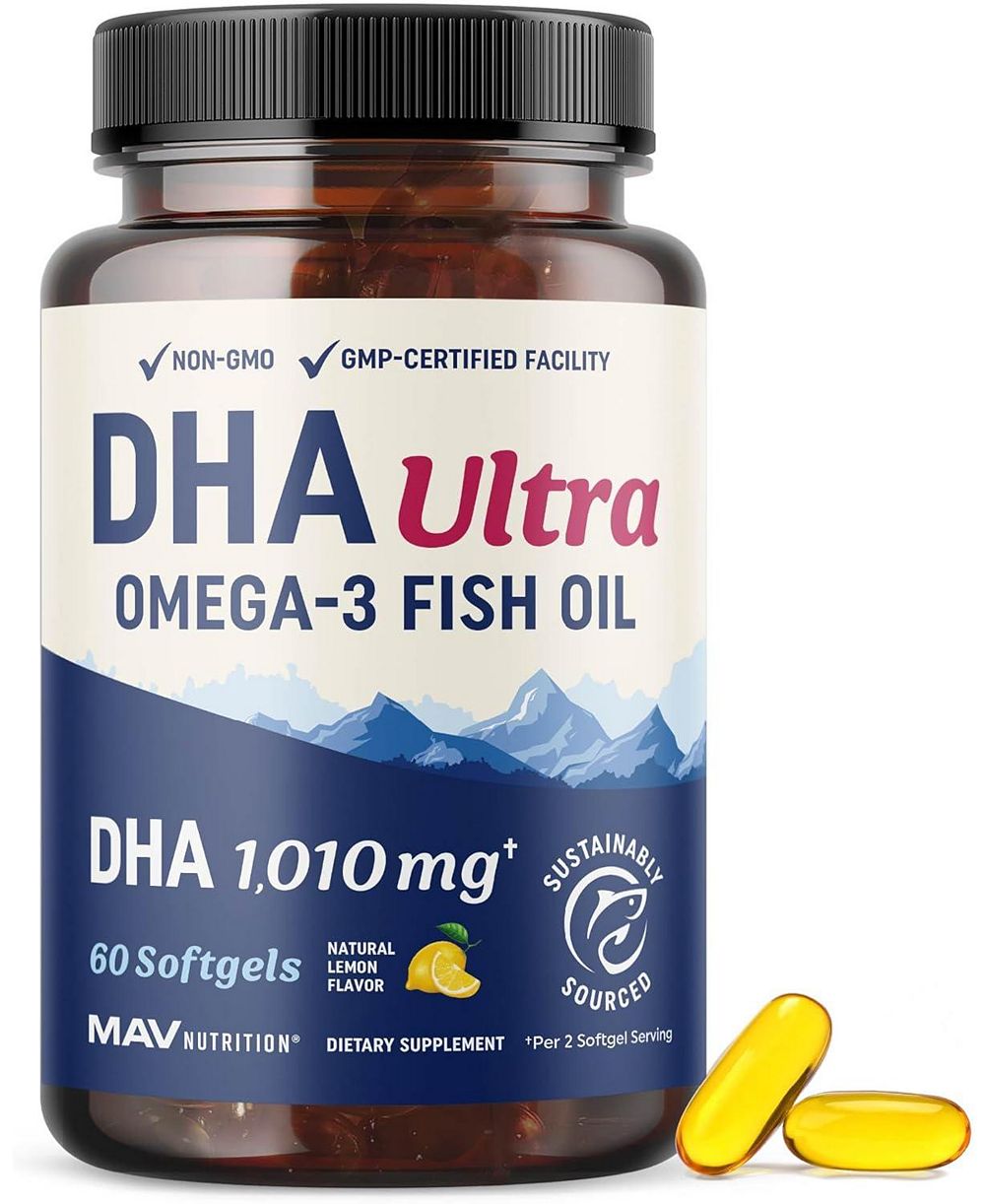 MAV Nutrition High DHA Fish Oil Softgels, 60ct