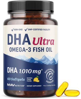 MAV Nutrition High DHA Fish Oil Softgels, 60ct