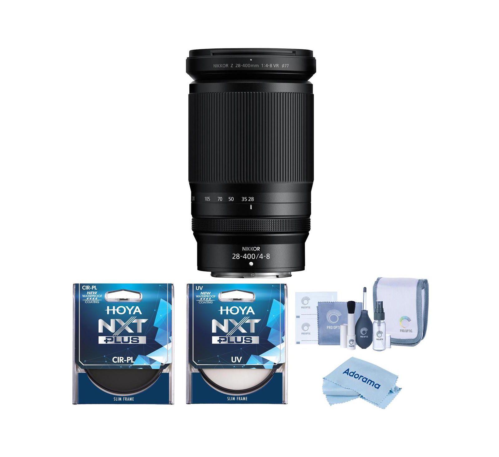 Nikon NIKKOR Z 28-400mm f/4-8 VR Lens, Bundle with 77mm CPL+UV Lens Filter Kit and Cleaning Kit