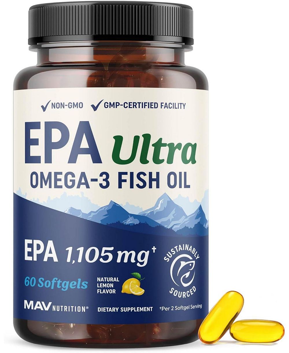 MAV Nutrition High EPA Fish Oil Softgels, 60ct