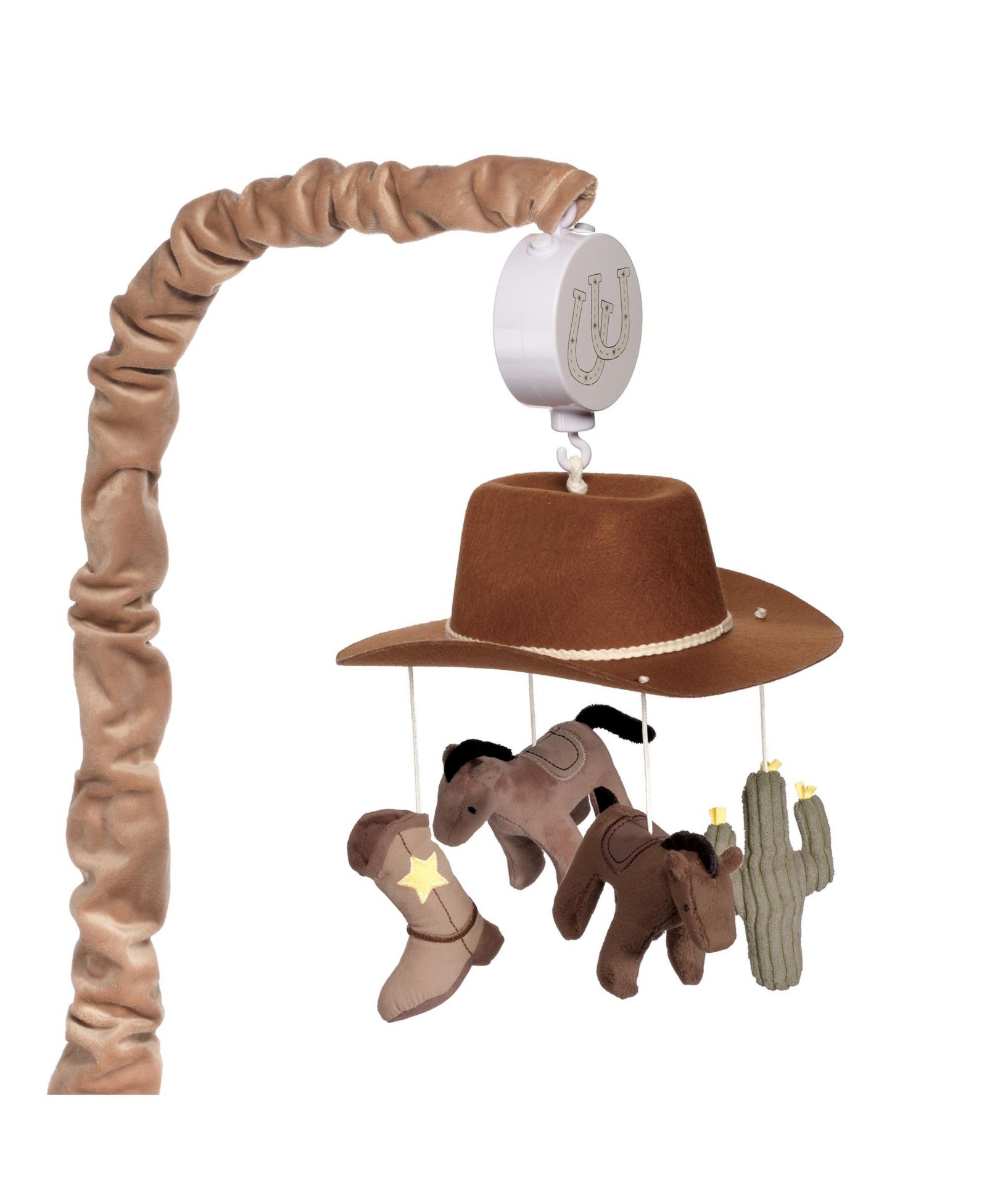 Lambs and Ivy Музыкальная мобильная игрушка для детской кроватки Country Western Cowboy Hat