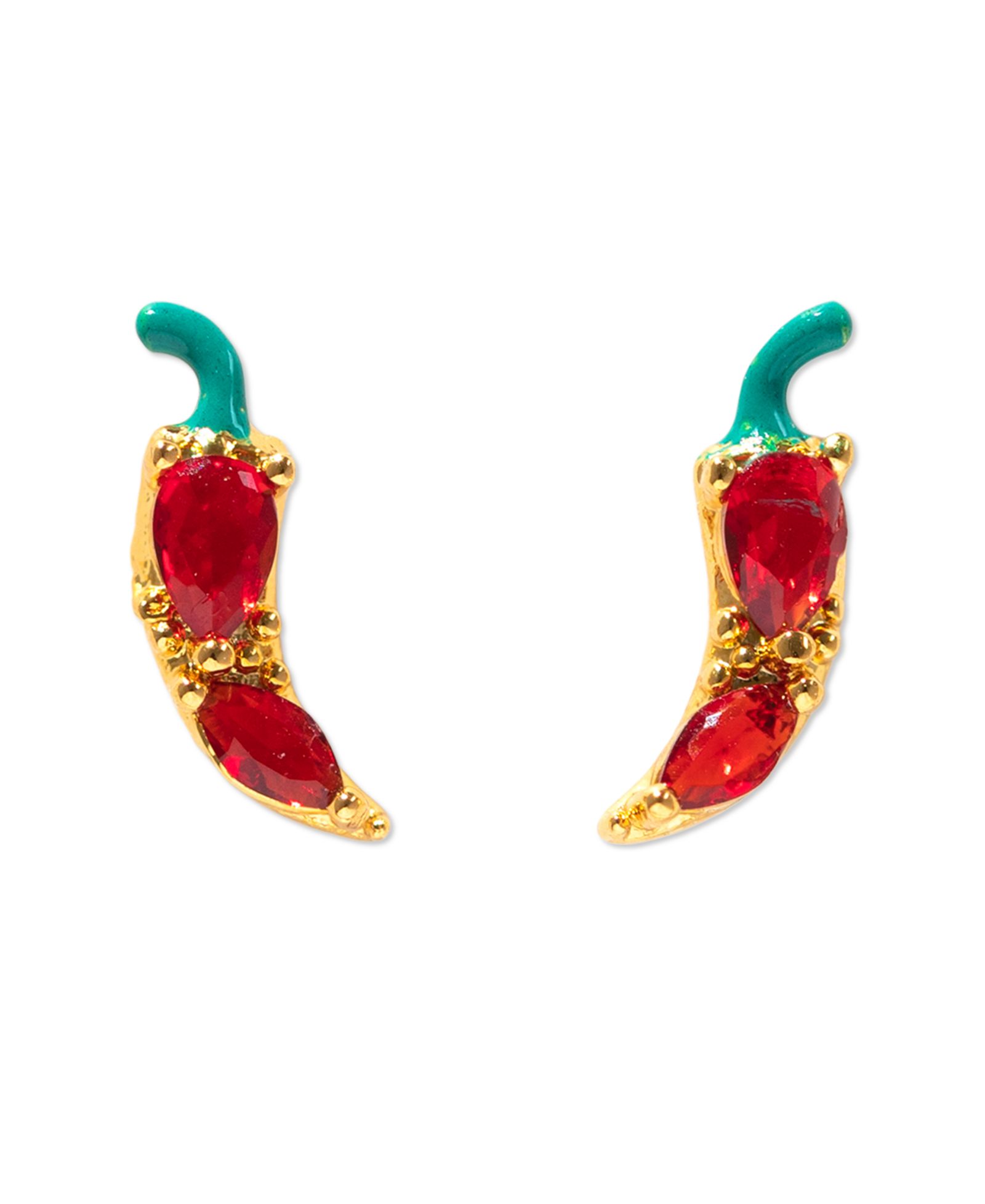 Girls Crew Crystal Red Hot Chili Pepper Studs