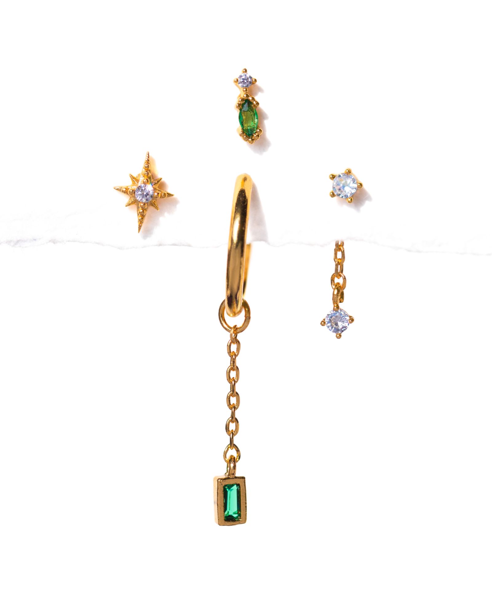 Girls Crew Crystal Emerald Dreamscape Interchangeable Earring Set