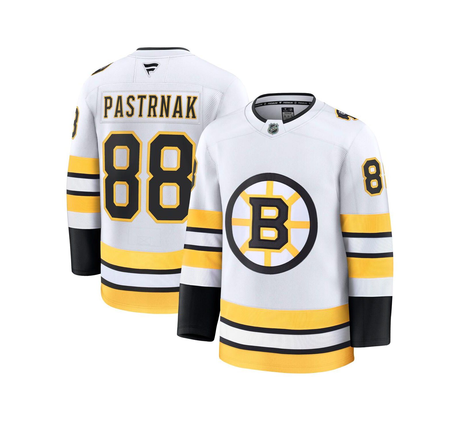 Мужская джерси Fanatics David Pasternak White Boston Bruins Away Premium Player