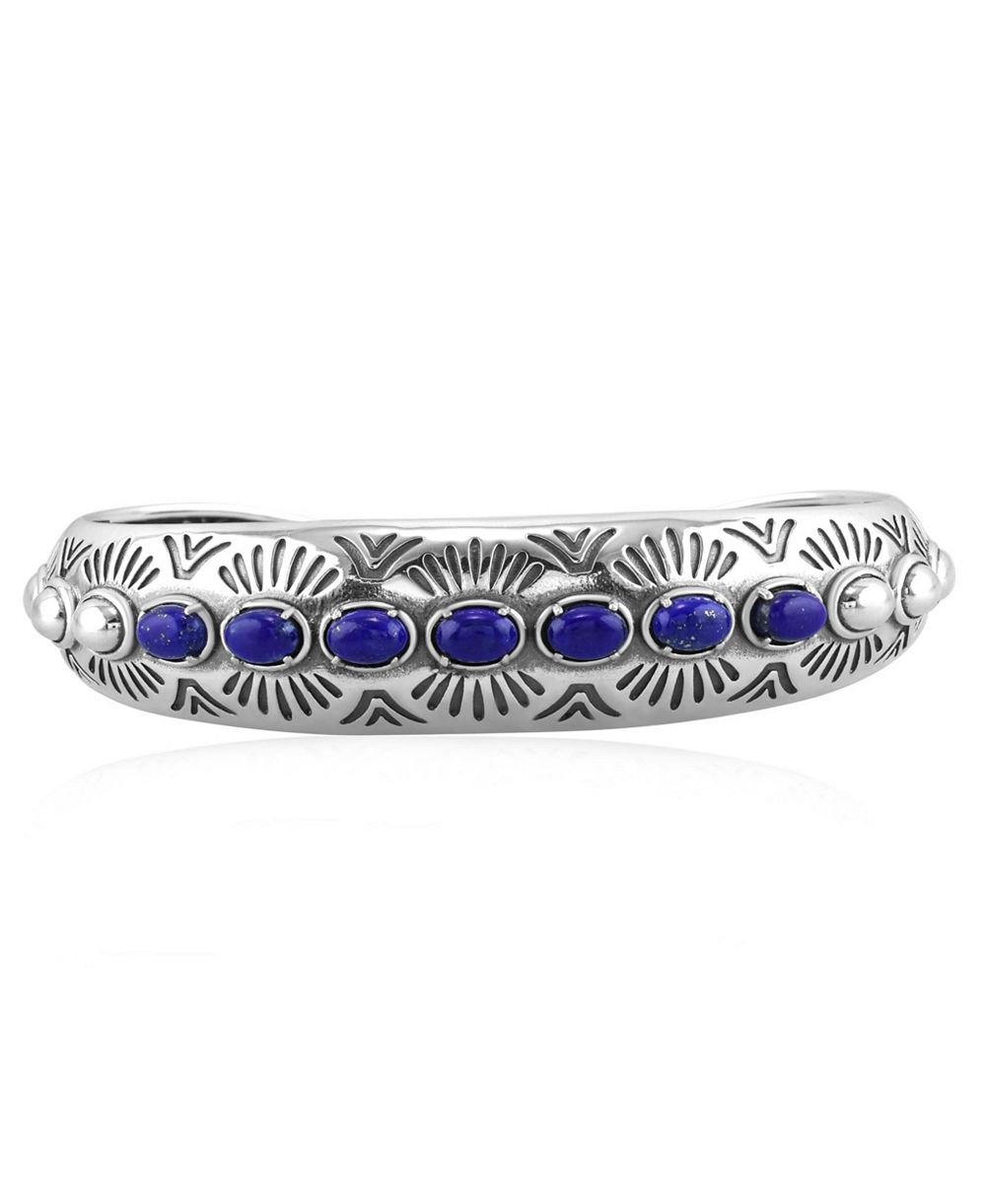American West Jewelry браслет-кафф из Sterling Silver с лазуритом, размер Medium