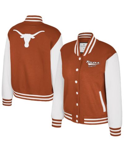 Colosseum Women's Texas Orange Texas Longhorns French Baguette Full Snap Fleece Jacket