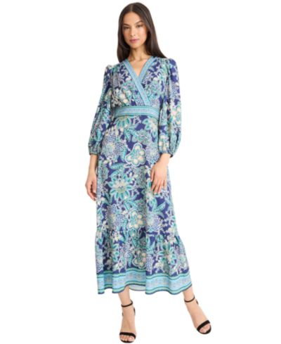 Donna Morgan Women's Balloon-Sleeve Midi Dress