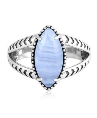 Кольцо American West Jewelry Sterling Lace Agate Marquise Split Shank, размер 5