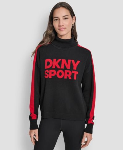 DKNY Women's Long-Sleeve Jacquard Logo Sweater