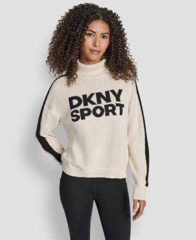 Женский джемпер DKNY с жаккардовым логотипом и длинными рукавами