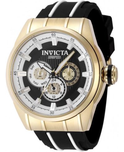 Мужские часы Invicta 49055 Speedway Quartz Chronograph, White, Black Dial