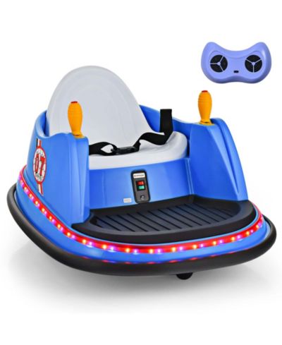Costway 12V 360° Spin Remote Control Ride-On Bumper Car, 44 lb. Capacity, Ages 2-5