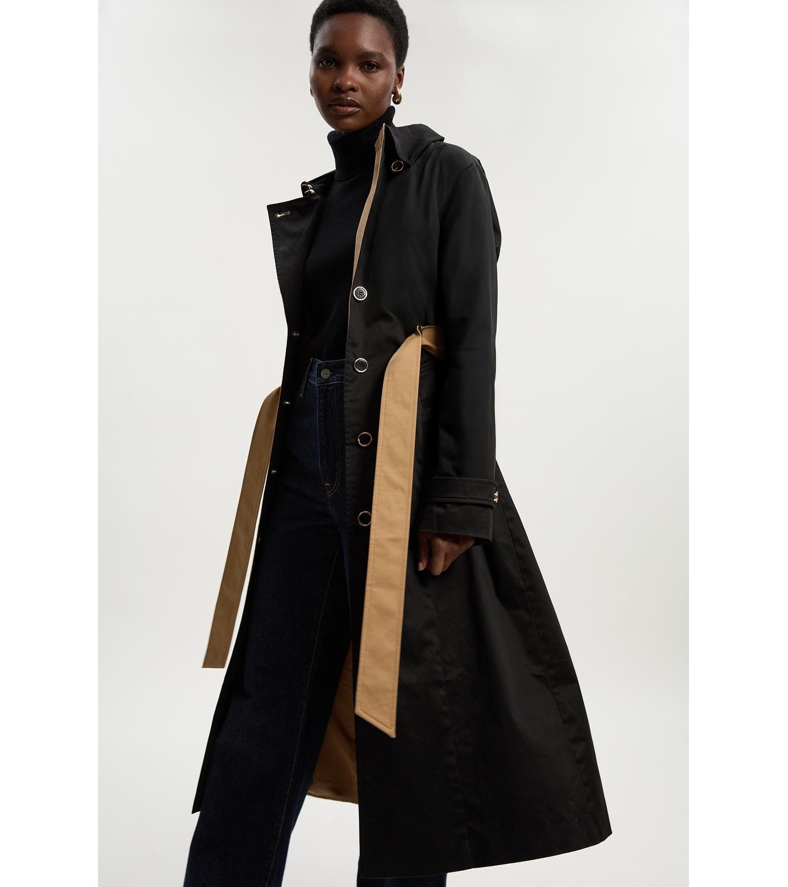 Karen Millen Женский приталенный тренч с поясом Color Block