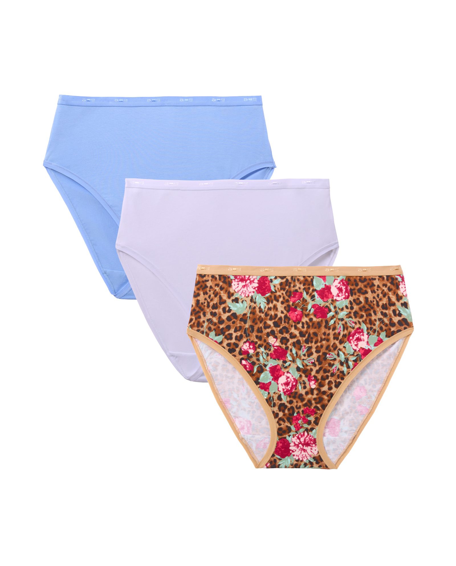 AVENUE Women's Hi-Cut Cotton/Spandex Panty 3-Pack