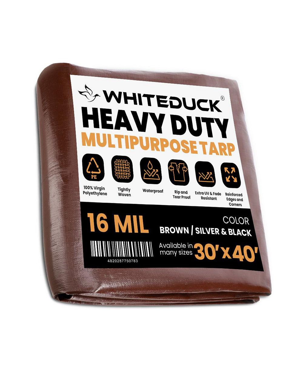 8 oz. Poly Tarpaulin 30x40 Silver & Black