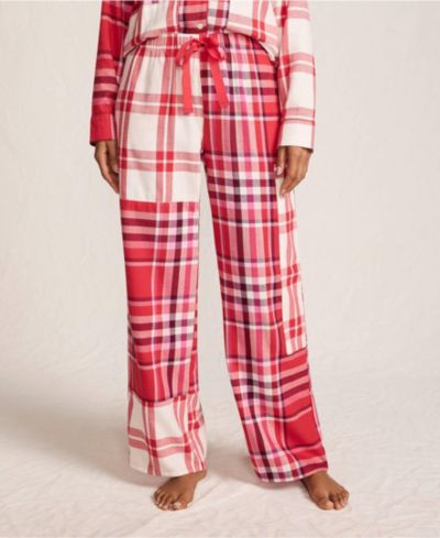 Lands' End Женские фланелевые широкие брюки для сна в стиле пэчворк