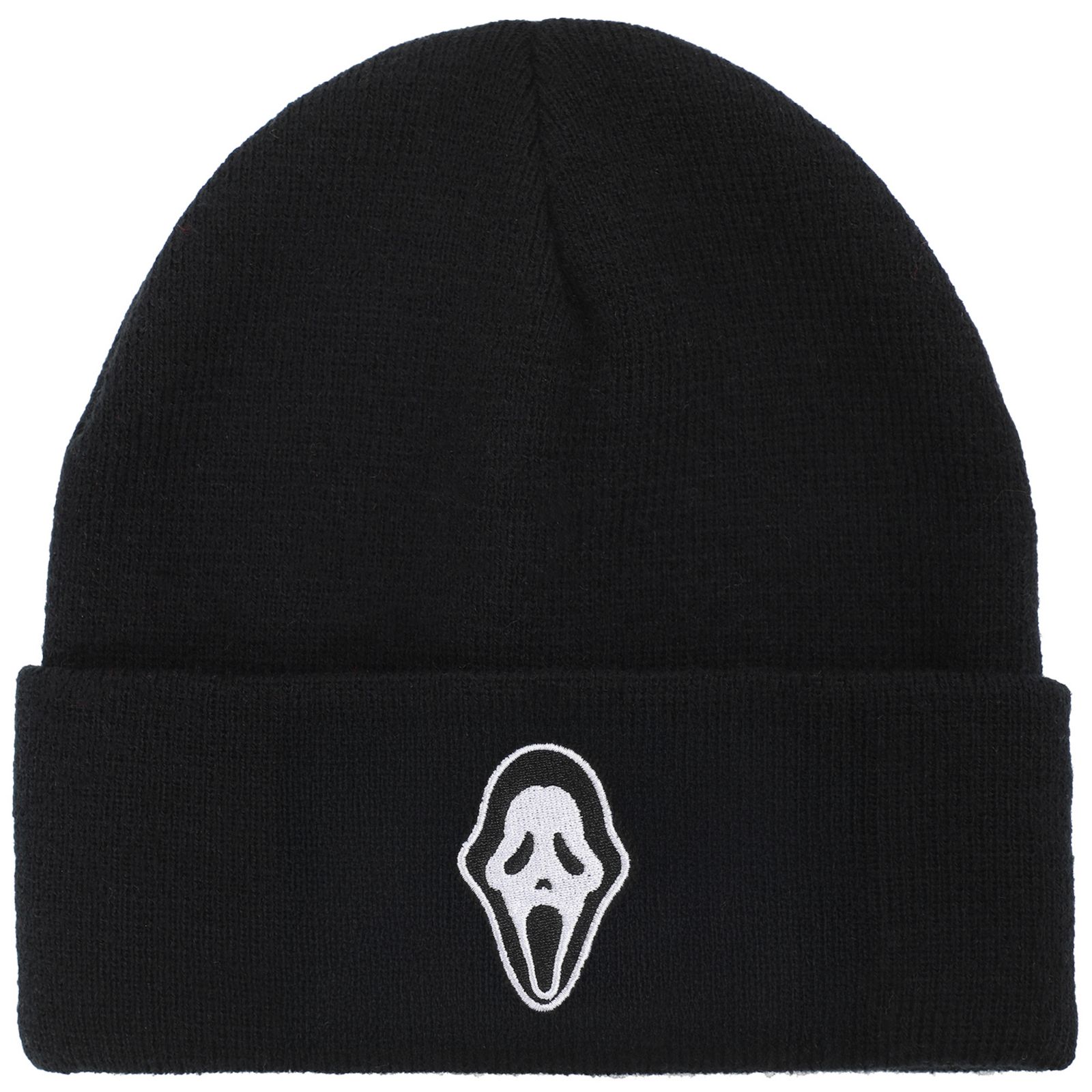 Ghostface Men's Embroidered Face Logo On Black Cuff Beanie