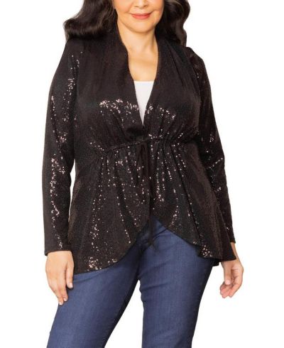 Kiyonna Plus Size Glitz and Glam Sequin Cardigan