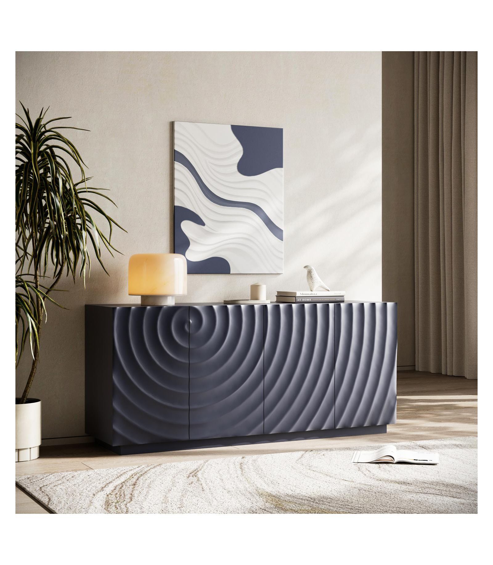 Буфет Streamdale Furniture с 4 дверцами, сервант 59"