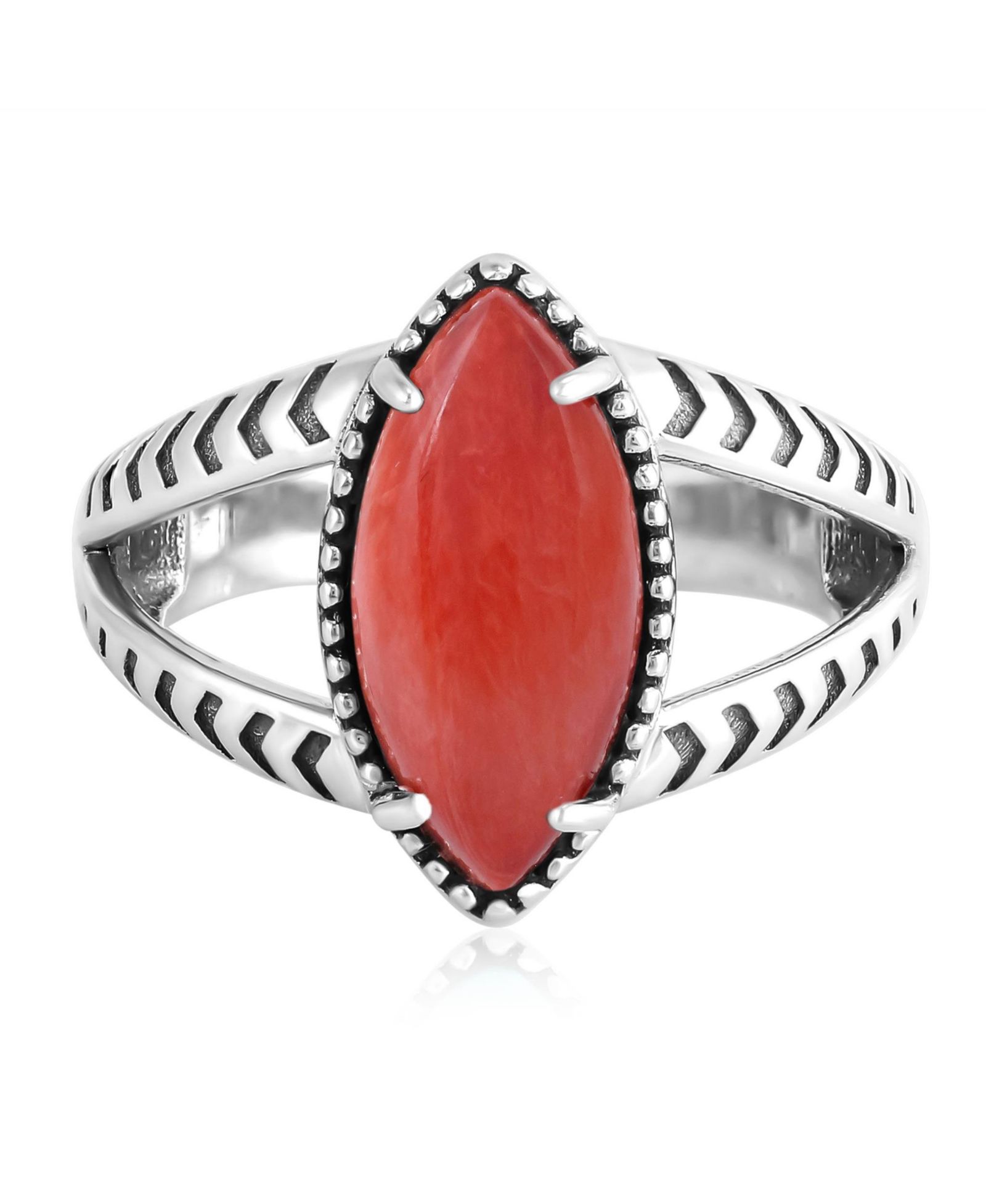 American West Jewelry кольцо с розовым опалом Marquise Split Shank, размер 11