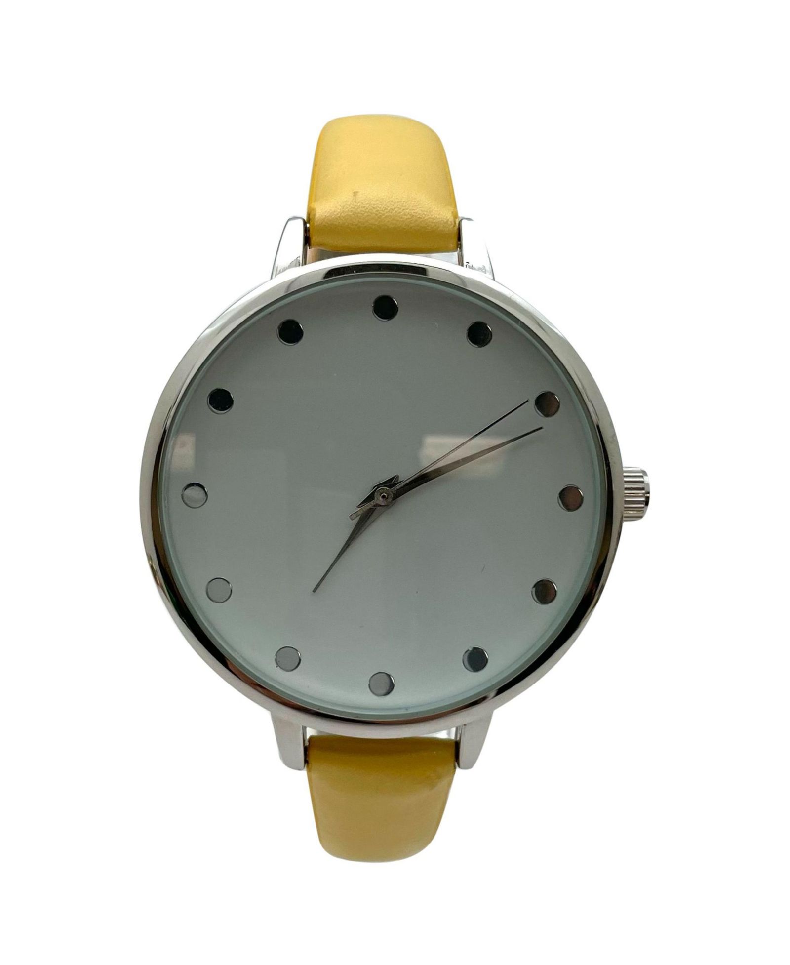 Olivia Pratt Solid Vibrant Color Everyday Faux Leather Women Watch, Yellow
