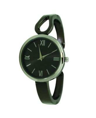 Женские часы Olivia Pratt Gunmetal Silver Olivia Pratt Shape Every Day Two Tone Metal Bangle Watch