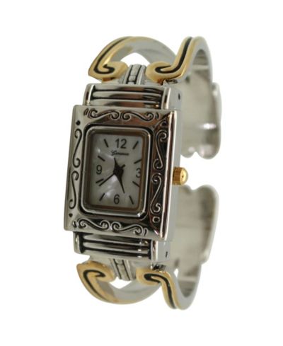 Olivia Pratt Two Tone Swirl Details Bangle Women Watch