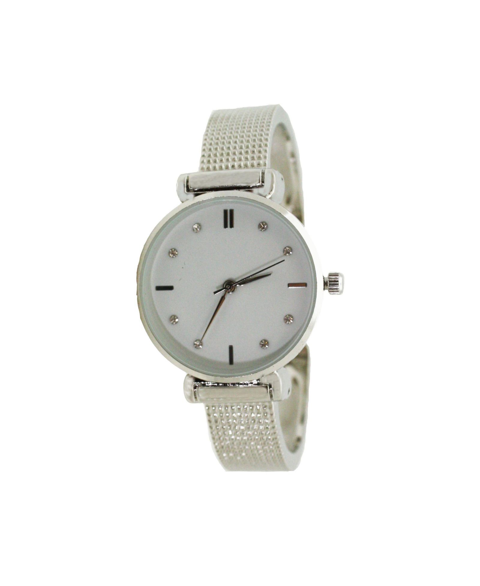Металлический браслет Olivia Pratt Silver Every Day Textured and Rhinestone