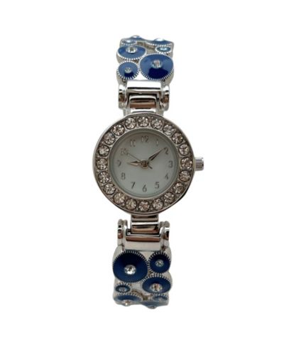 Женские часы Olivia Pratt Blue Silver Colorful Round Shapes Band Bangle
