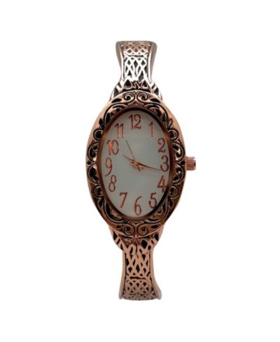 Женские элегантные часы Olivia Pratt Rose Gold с текстурированным овальным циферблатом