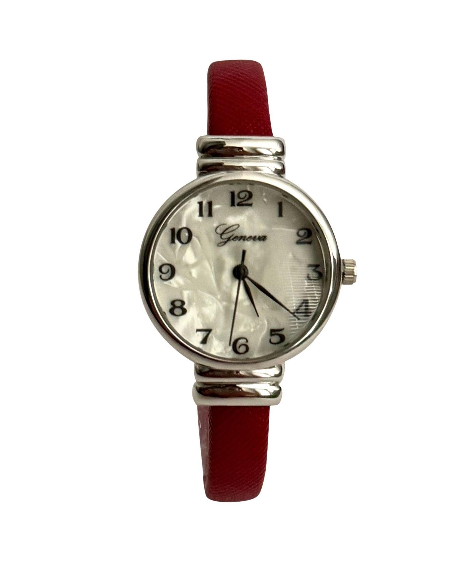 Женские часы Olivia Pratt Red Faux Leather Thin Bangle
