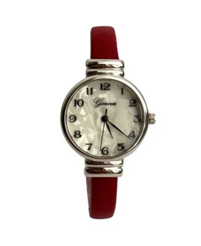 Женские часы Olivia Pratt Red Faux Leather Thin Bangle