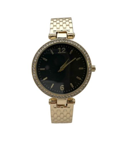 Женские часы Olivia Pratt Gold Round Face с ринстонами, браслет