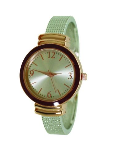 Silver Rose Gold Olivia Pratt Every Day Textured Metal Bangle Watch