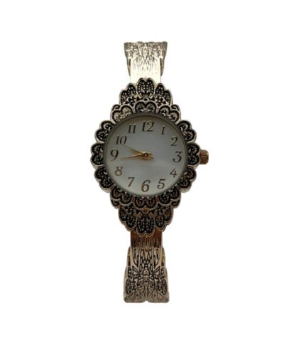Женские часы Olivia Pratt Gold Elegant Flower Detailed Face Bangle