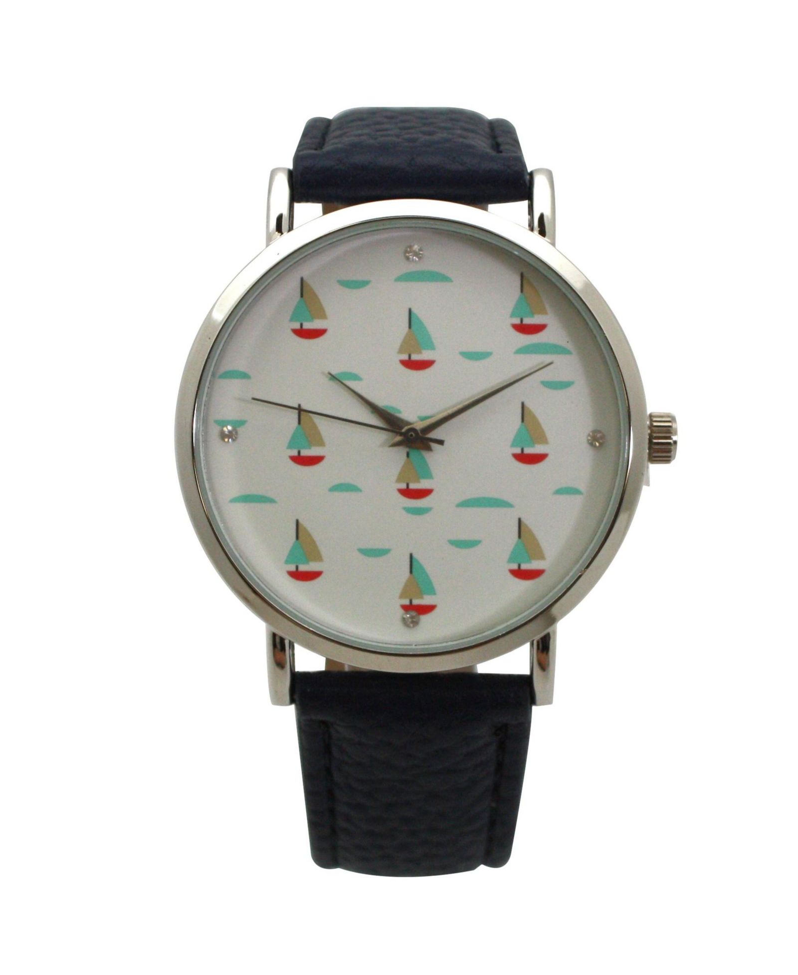 Oliva Pratt женские часы Navy Faux Leather Sailing Boats Dial
