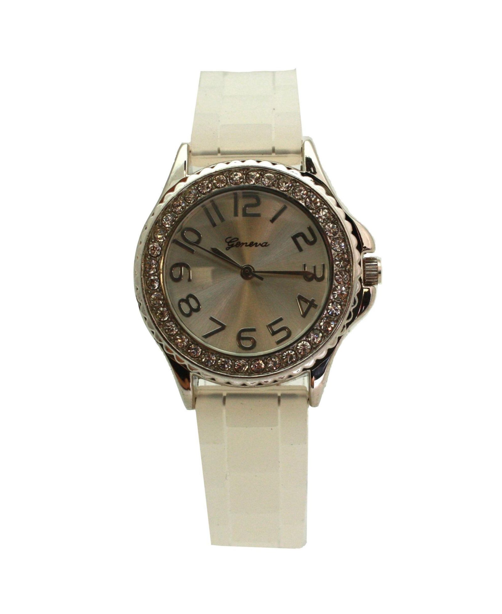 Olivia Pratt Clear Every Day Thin Band Silicone and Rhinestones Colorful Women Watch