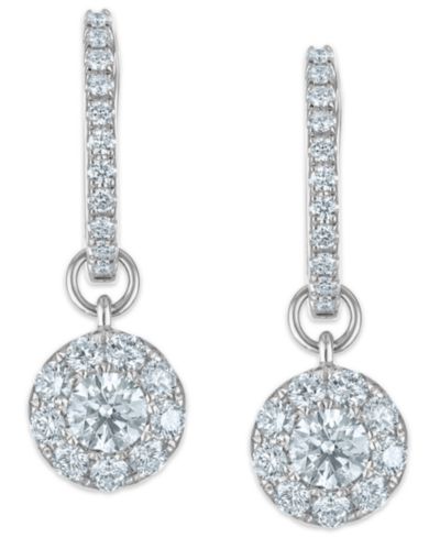 Diamond Drop Earrings (1-1/6 ct. t.w.) in 14K White Gold