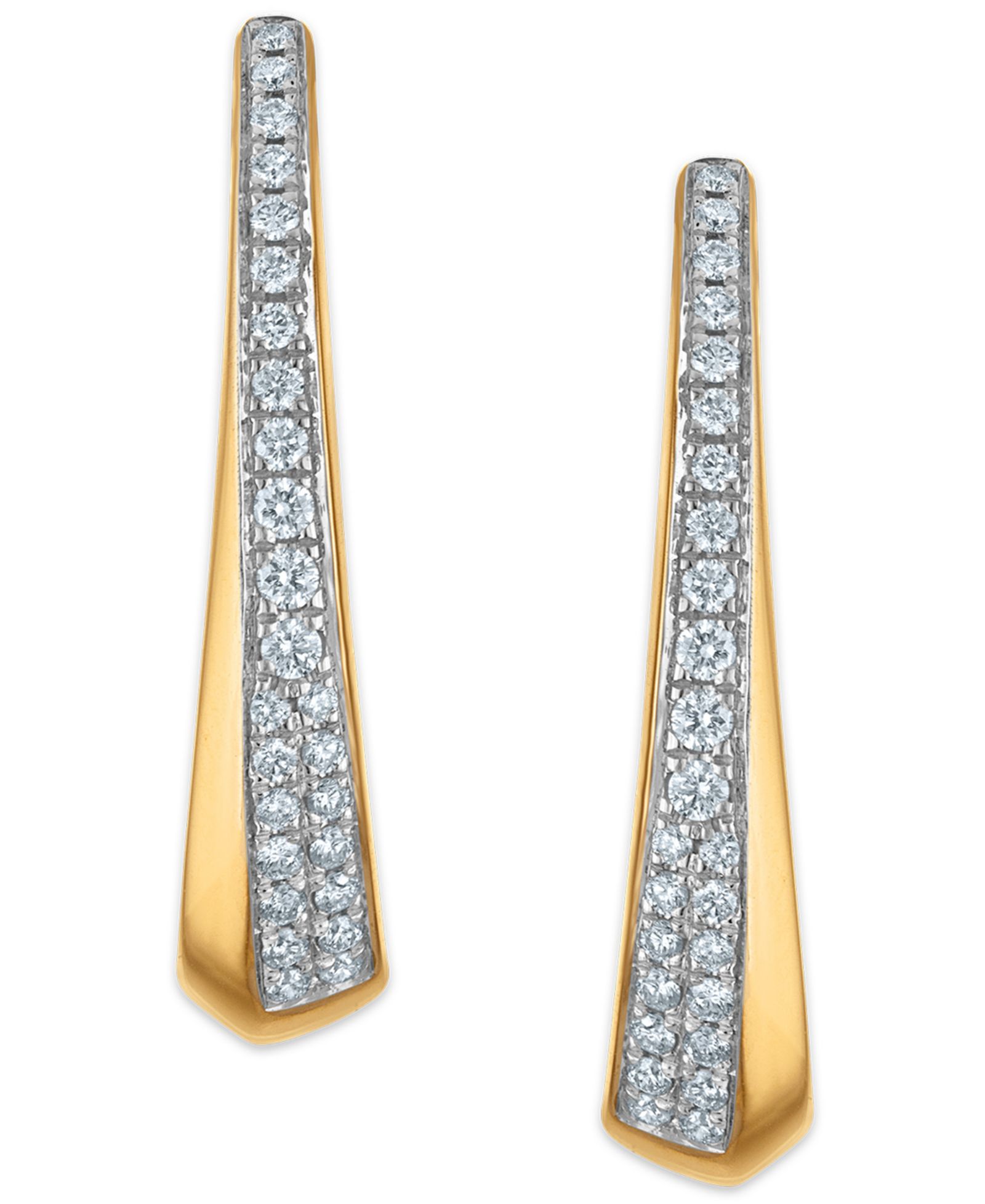 Macy's White Diamond C Hoop Earrings (0.40 ct. t.w.) in 14k Yellow Gold