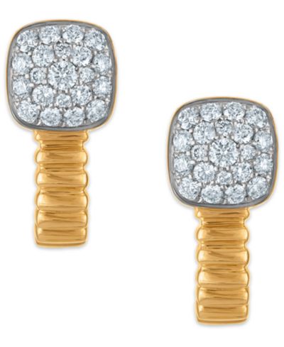 Серьги Macy's White Diamond Drop 0.50 ct. t.w. 14k Yellow Gold