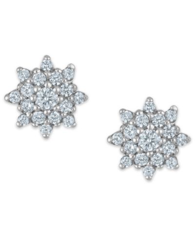 Серьги-гвоздики Macy's White Diamond (0.25 ct. t.w.) в белом золоте 14k